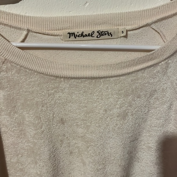 Michael Stars Vali Velvet Balloon Sleeve Light Pink Velour Top S - Picture 4 of 5